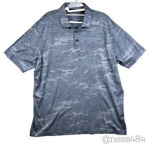 NWOT‎ Men's Hart Schaffner Marx XL Blue Gray Camo Polo Shirt